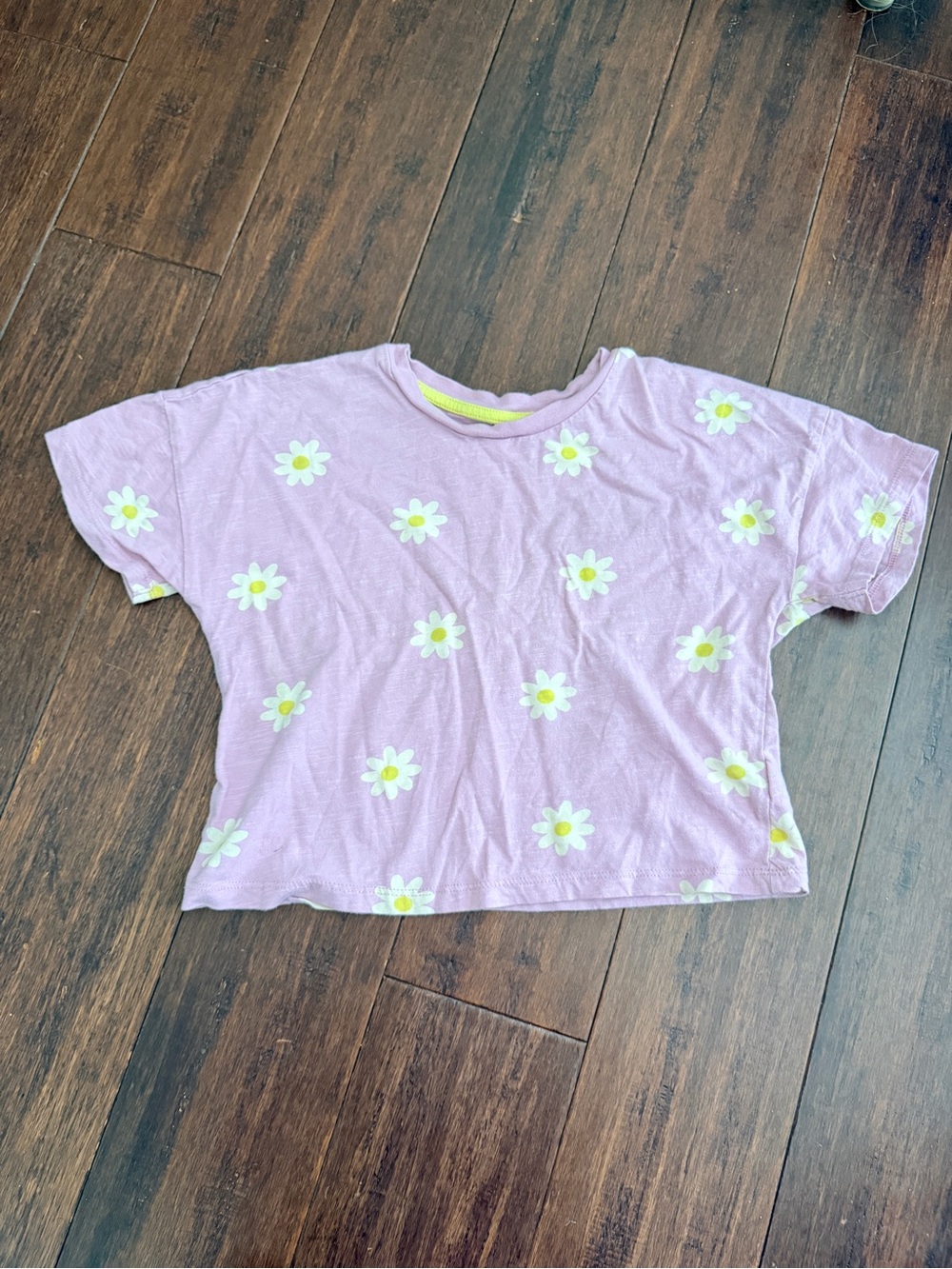 Boden girls' Lilac Daisy Print Short Sleeve Top